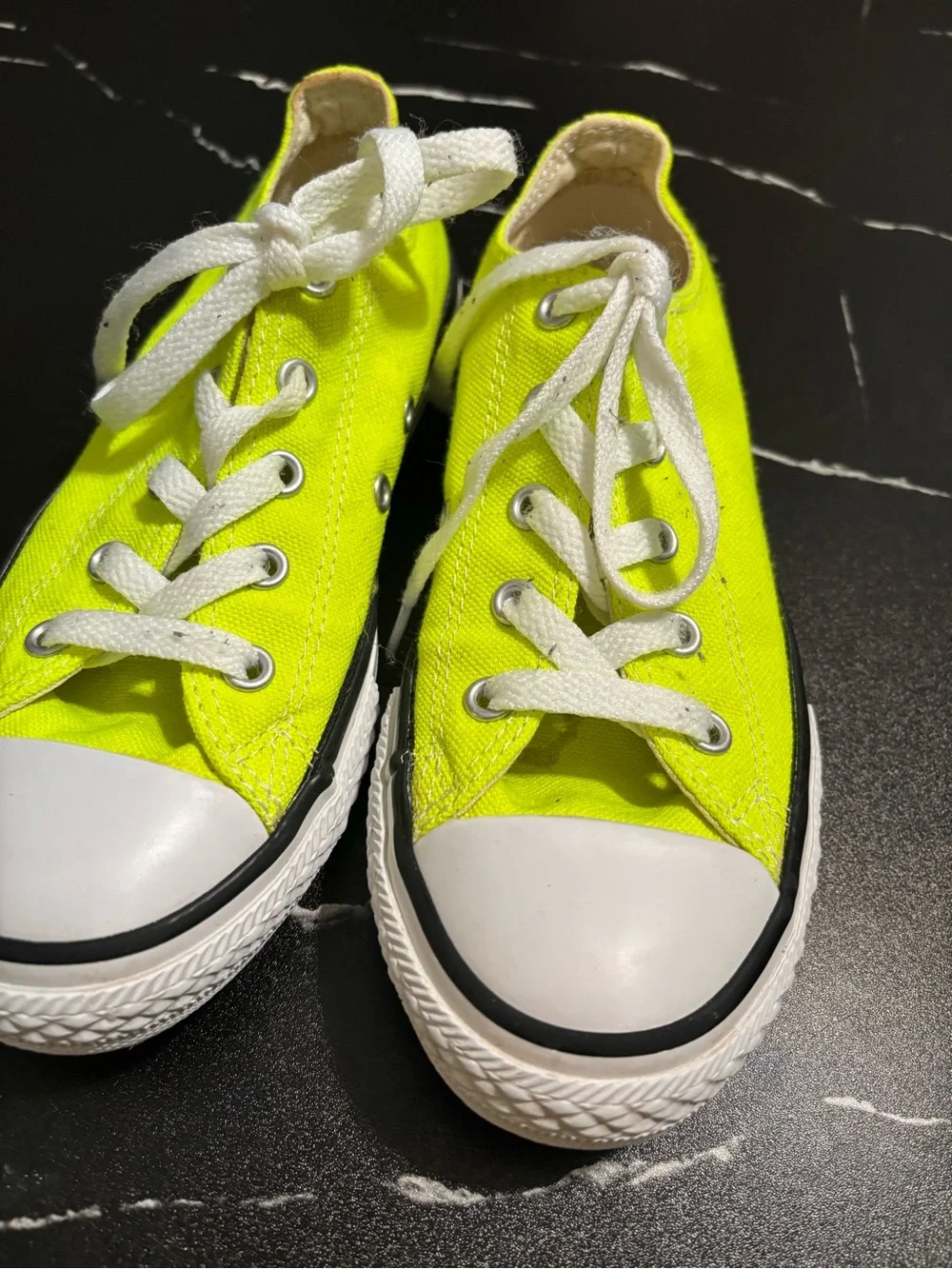 Converse Kids Neon Yellow Canvas Lace-Up Sneakers